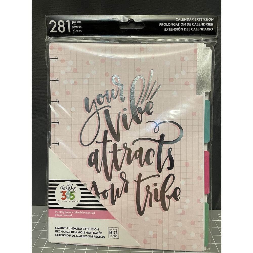 Happy Planner 6 Month Extension Monthly Layout Undated Pack “Your Vibe Attracts”